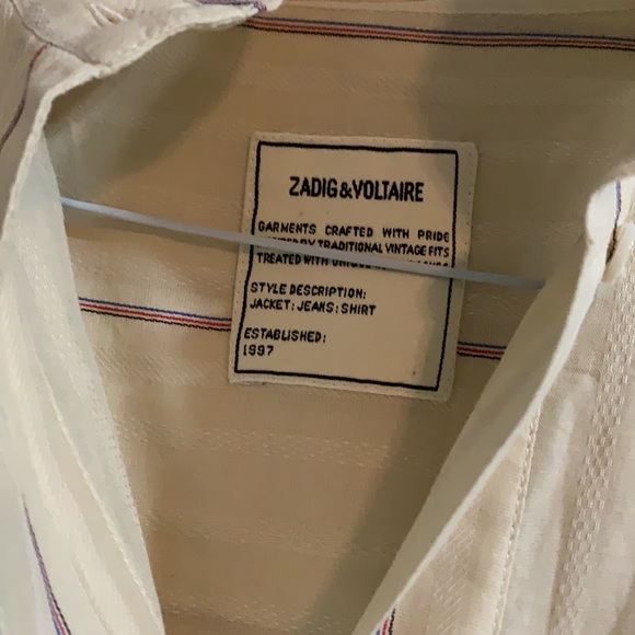 Oversized high collard button down dress shirt. - Picture 3 of 4